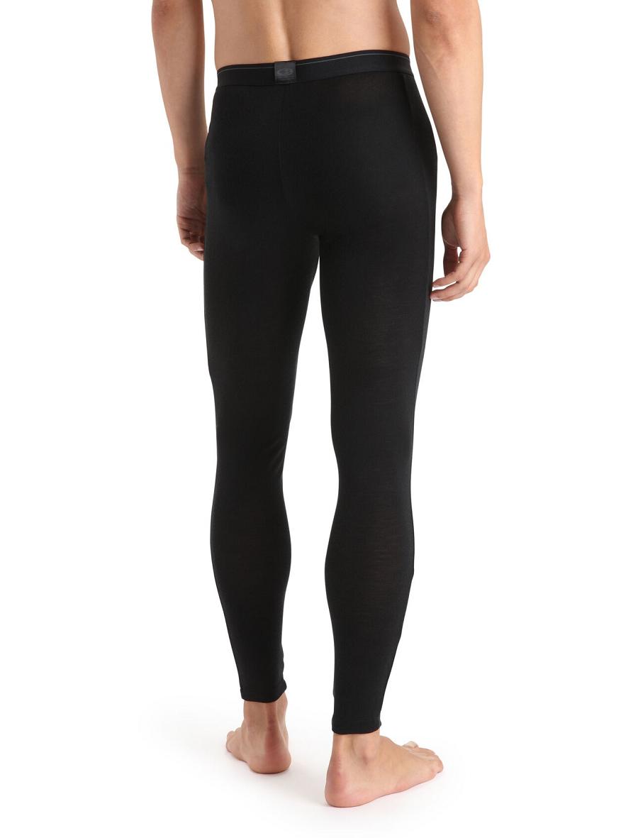 Icebreaker Merino 175 Everyday Thermal With Fly Férfi Leggings Fekete | HU 1136BEXC